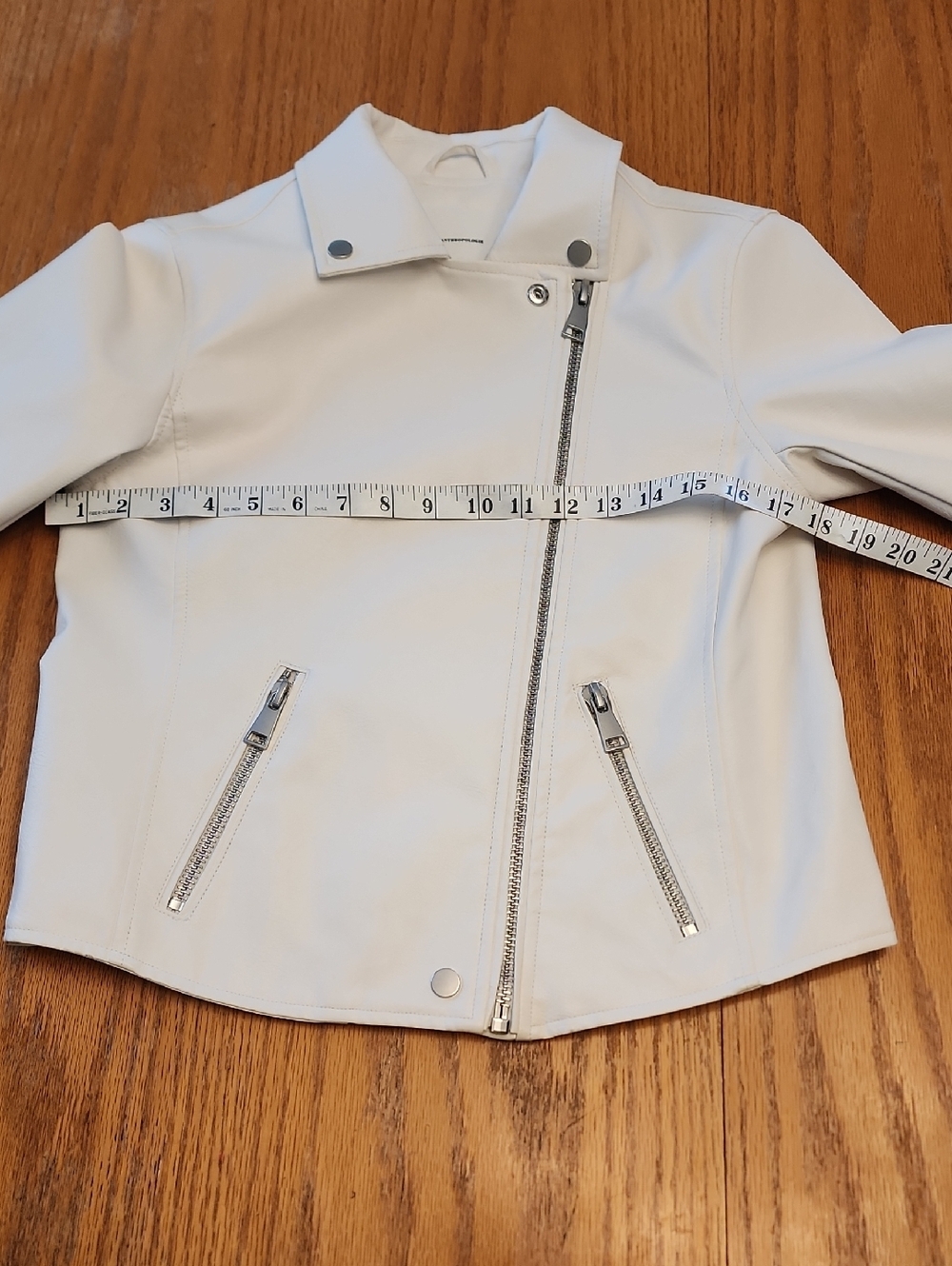 NWOT Anthropologie Ivory Moto Leather Jacket - Picture 14 of 16